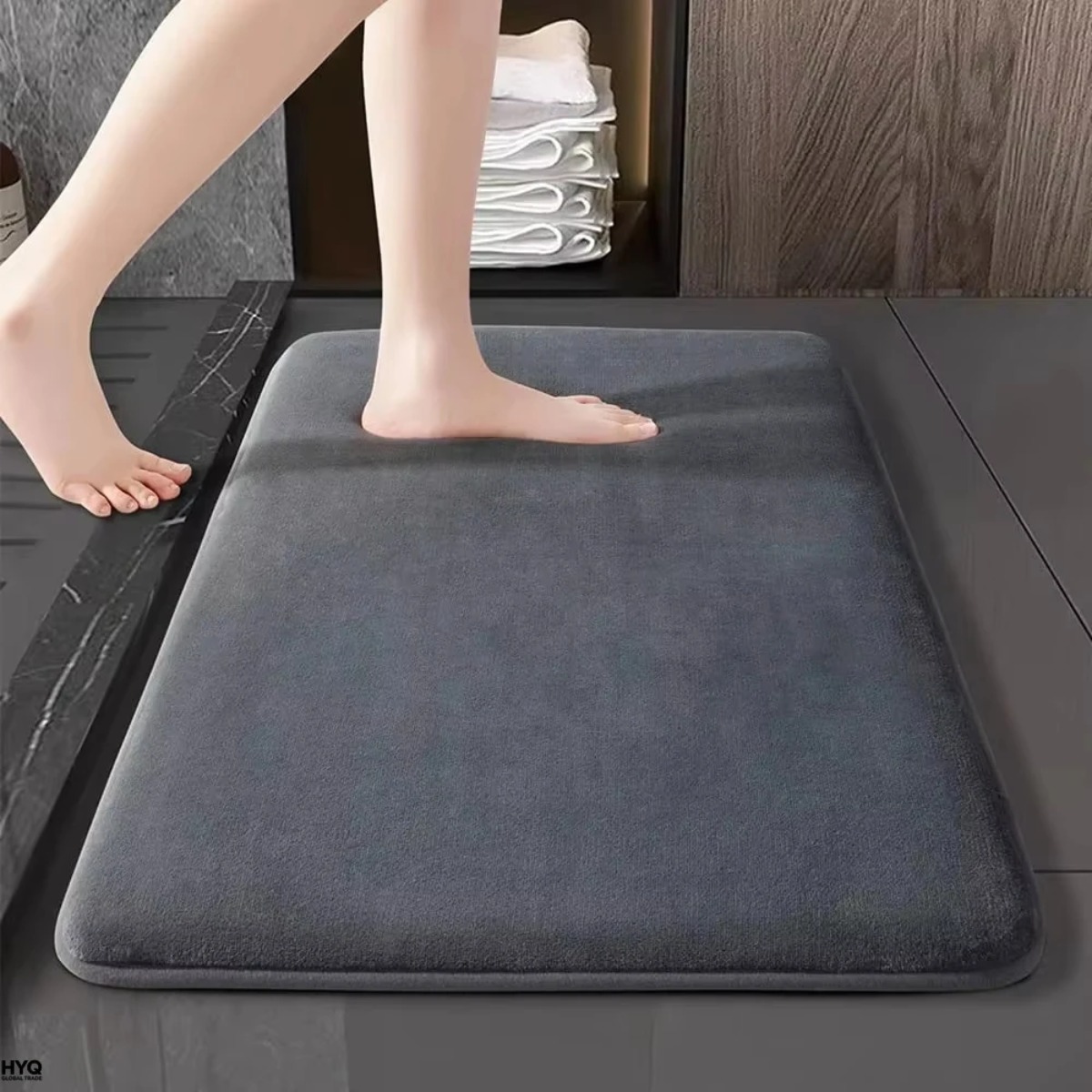 Bamboo Bath Mat - 논슬립 욕실 매트 초흡수성 코랄 벨벳