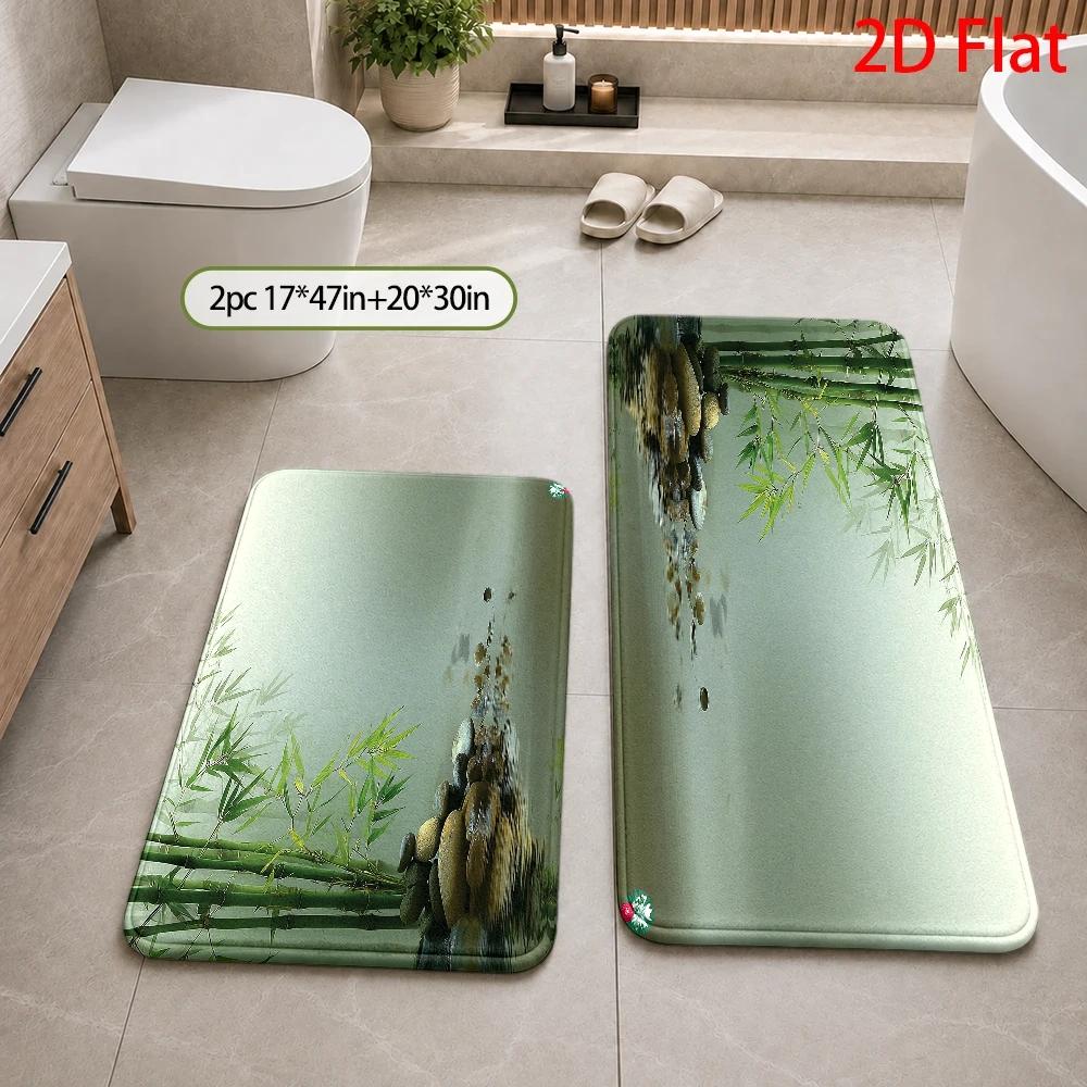 방수 욕실 매트, 대나무 자연 젠 디자인 폴리에스터 빠 - Bamboo Bath Mat 리뷰 및 가격
