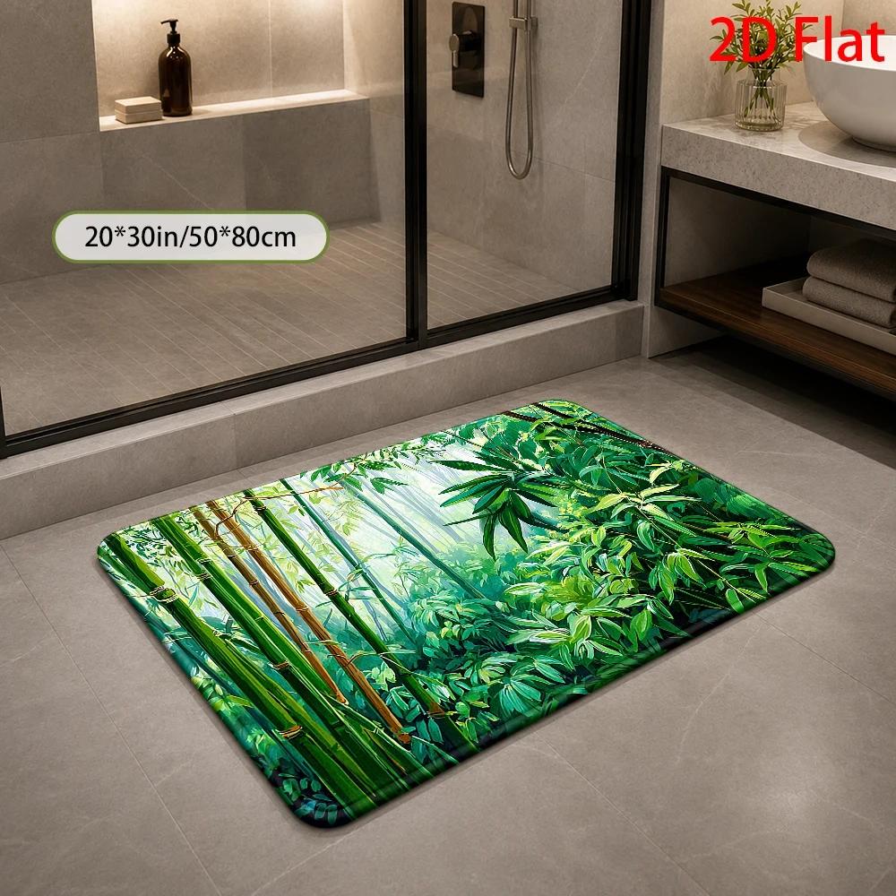 열대 대나무 정글 패턴 욕실 매트 방수 바닥 장식용 매 - Bamboo Bath Mat 리뷰 및 가격
