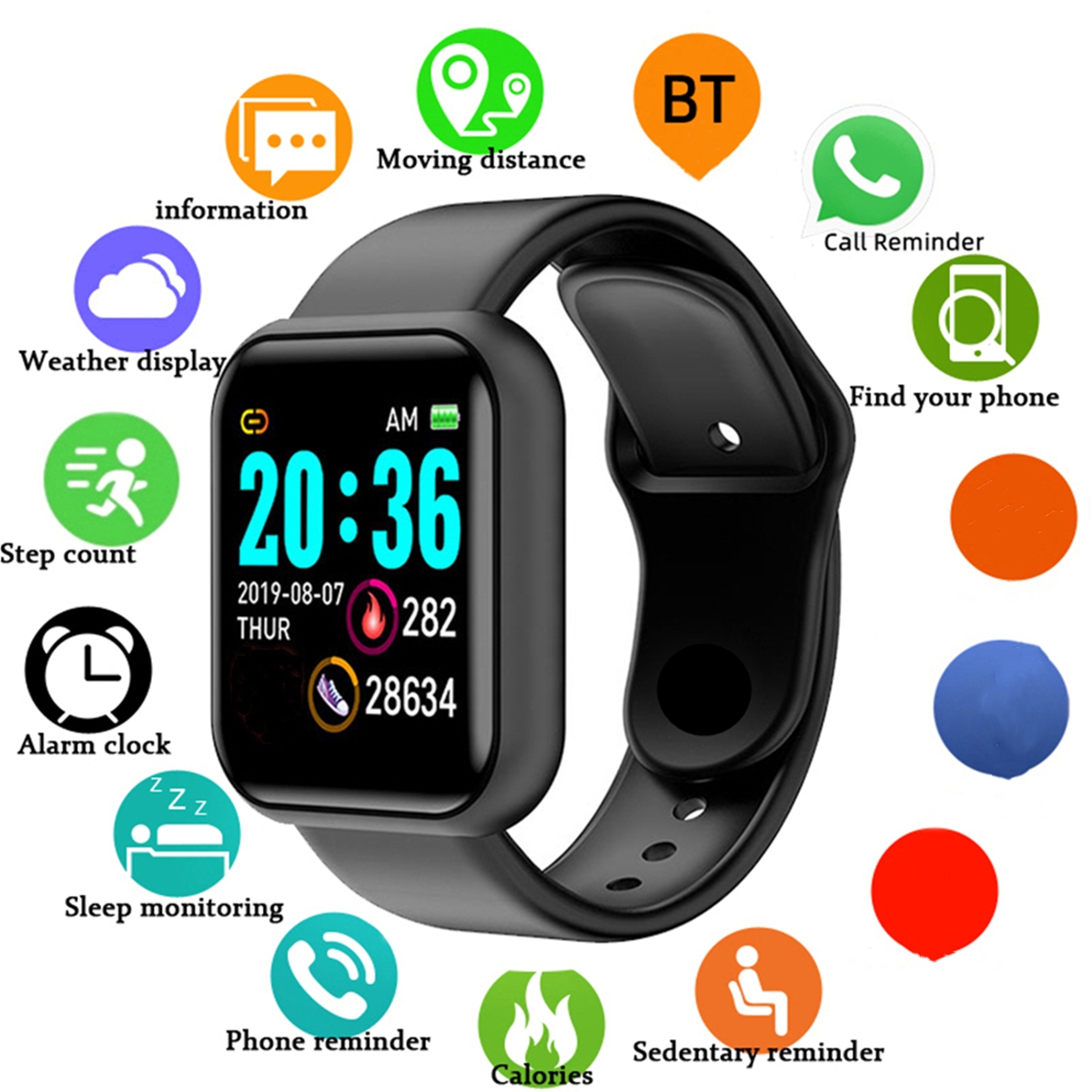 남성 스마트 시계 컬러 스크린 블루투스 여성 피트니스  - Health Wellness Bracelet 리뷰 및 가격