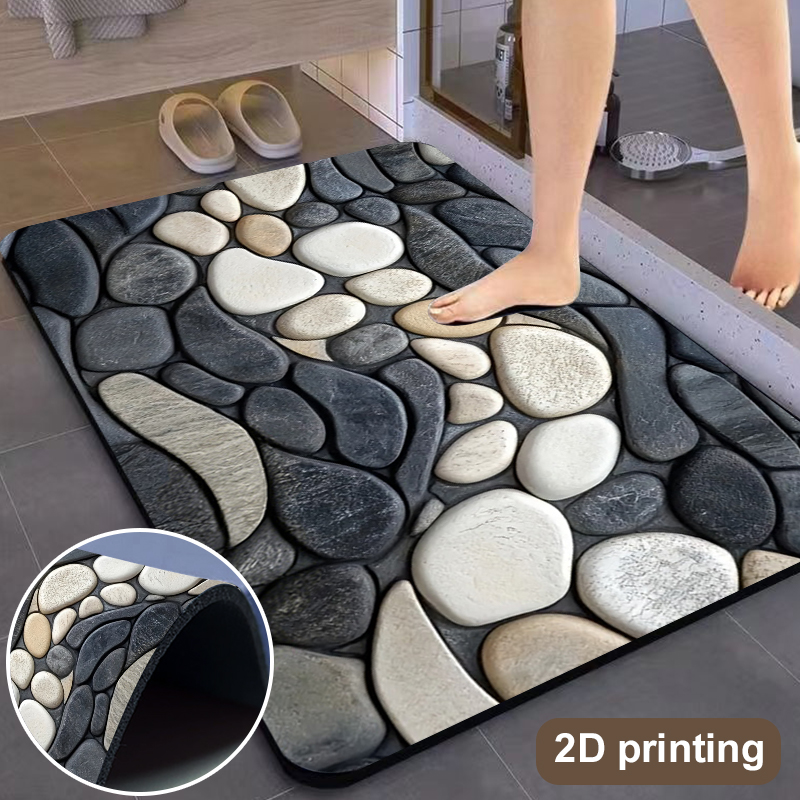 페블 패턴 규조토 러그 바닥 매트 흡수성 주방 도어매트 - Bamboo Bath Mat 리뷰 및 가격