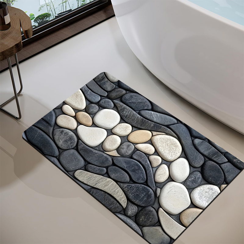 페블 패턴 규조토 러그 바닥 매트 흡수성 주방 도어매트 - Bamboo Bath Mat 리뷰 및 가격